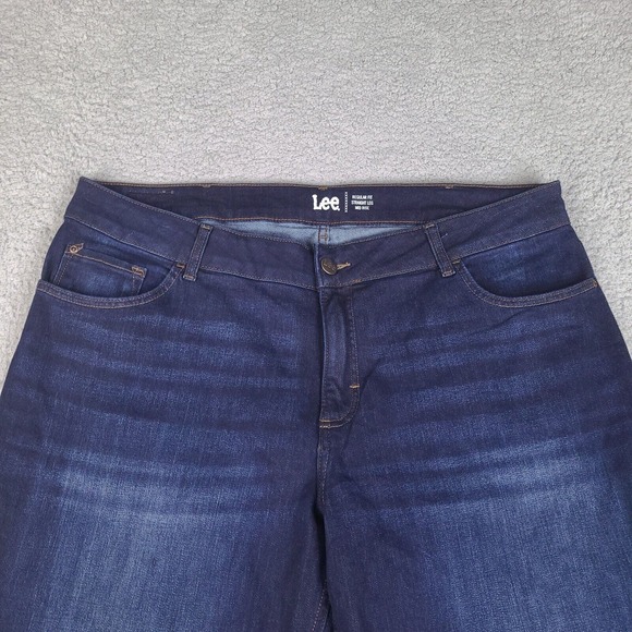Lee Jeans‎ Women's 22 W Blue Regular Fit Straight Leg High Rise Dark 42x27 - Picture 3 of 16